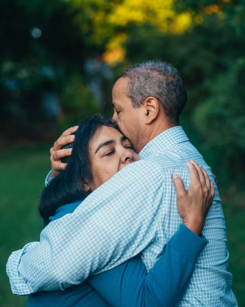 couple hugging cancer support